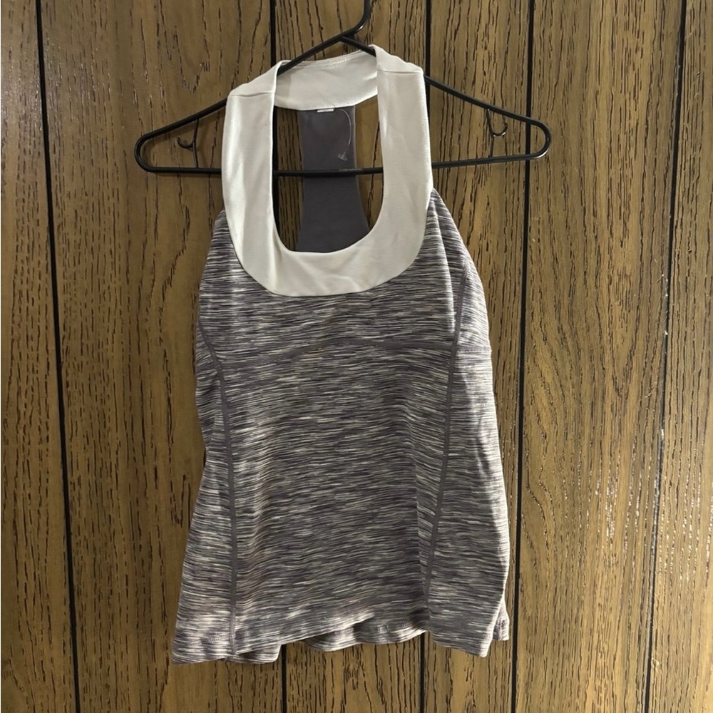 Lululemon Athletica Gray and Cream Tank Top